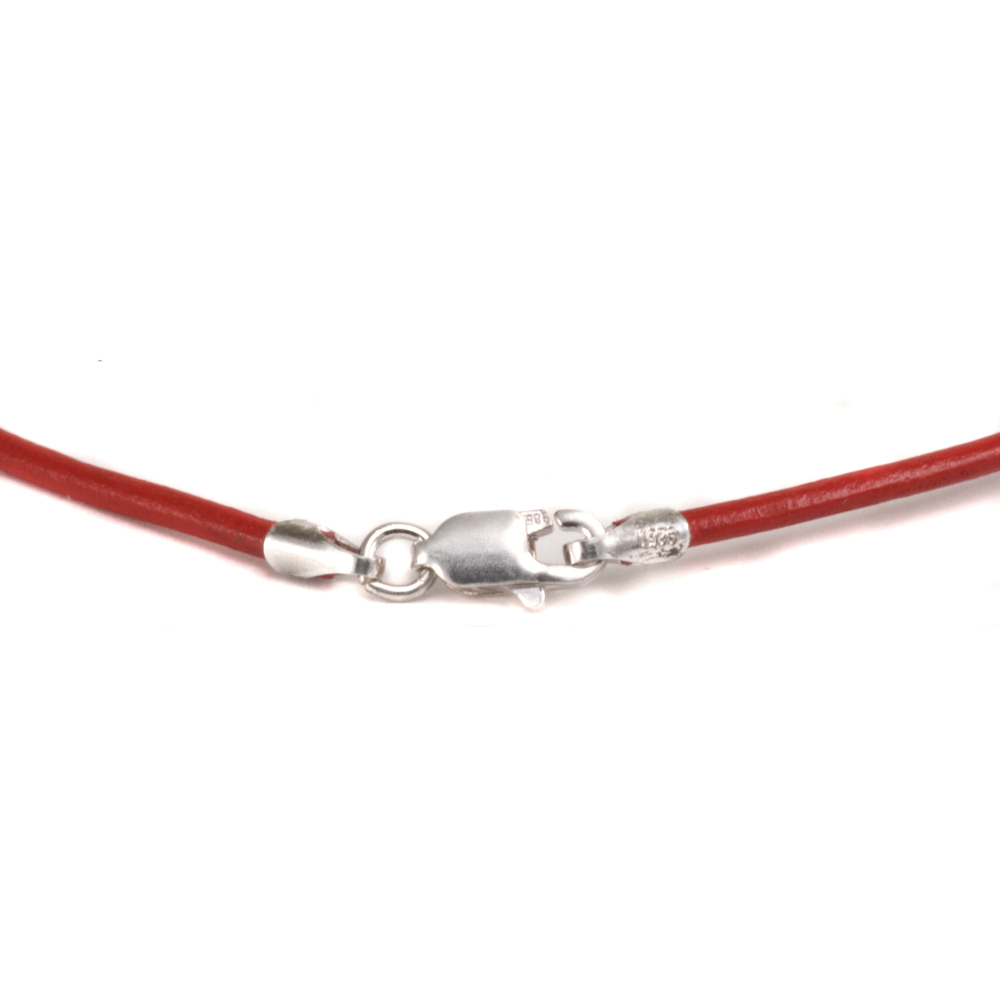 Chain & Clasps Leather Finished Necklace 1.5mm, 16" Poppy